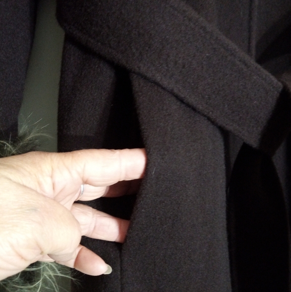 Midnight Velvet Vintage longline wool dress coat with fur trim women's size 14 - Picture 3 of 14
